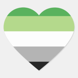 Aromantic Pride Stripes Heart Sticker