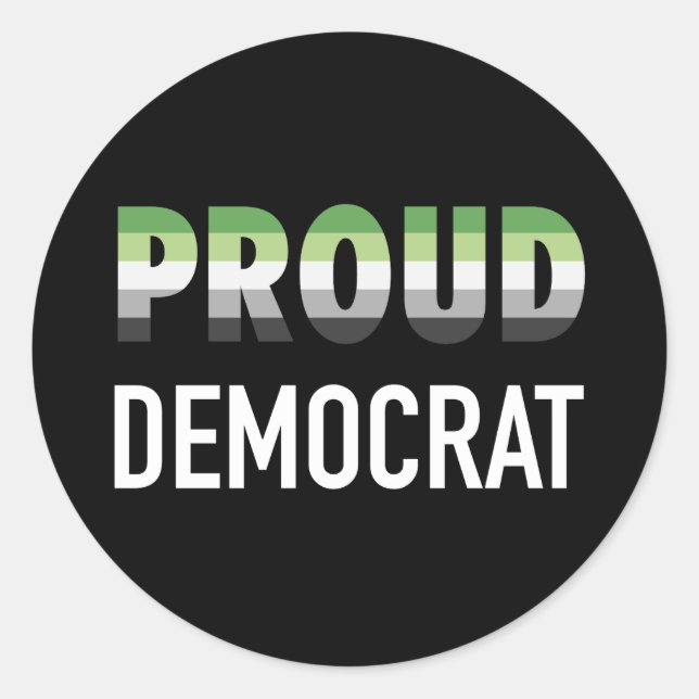Aromantic Proud Democrat Classic Round Sticker (Front)