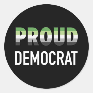 Aromantic Proud Democrat Classic Round Sticker