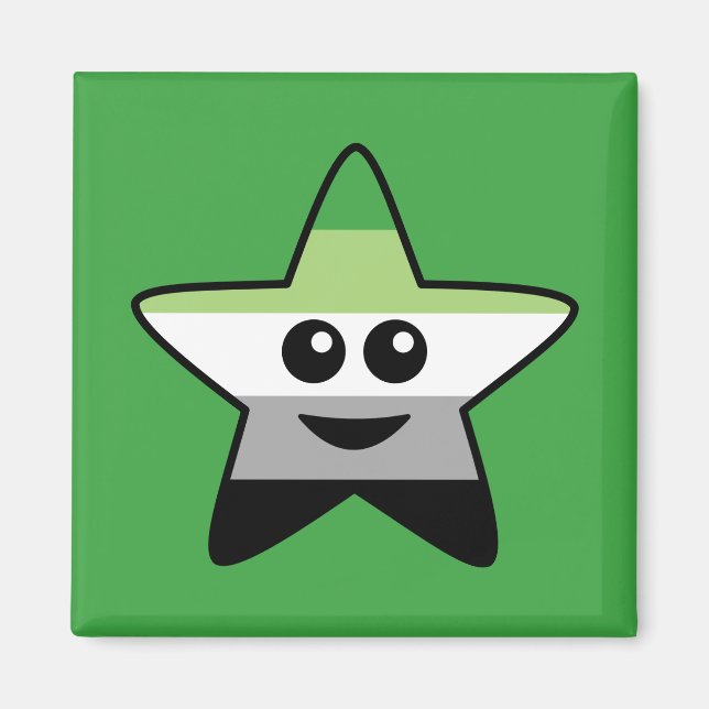 Aromantic Star Square Magnet (Front)