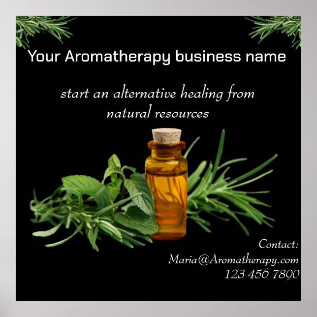 Aromathérapie - affiche du magasin : modifiable (Devant)