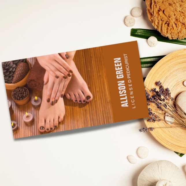 Aromatherapy Manicurist Pedicurist Pedicure Salon Business Card (Aromatherapy Manicurist Pedicurist Pedicure Salon Business Card)