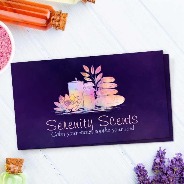 Aromatherapy Practice Scent Therapy Watercolor Business Card (Creator Uploaded)