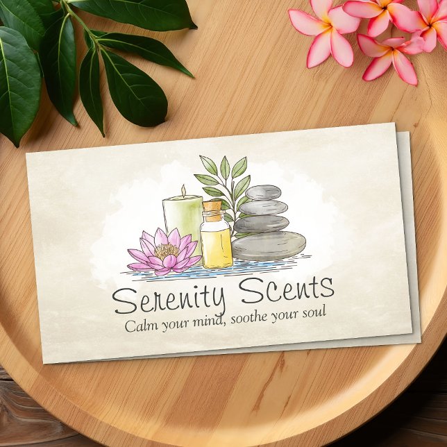 Aromatherapy Practice Scent Therapy Watercolor Business Card (Creator Uploaded)