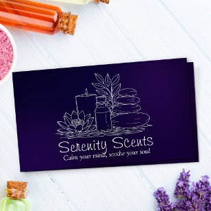 Aromatherapy Practice White Line Art Business Card