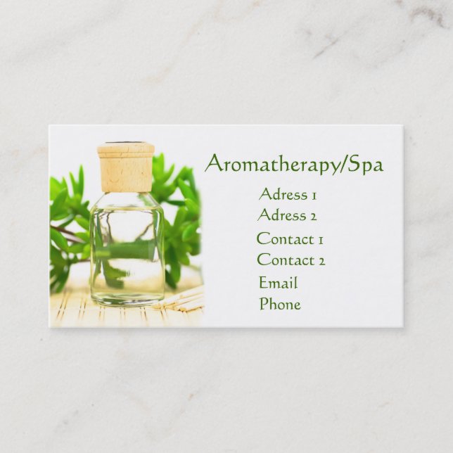 Aromatherapy/Spa Business Card (Front)
