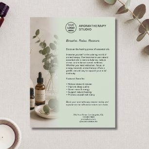 Aromatherapy Spa Business Sage Green Custom Logo Flyer