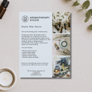 Aromatherapy Spa Custom Logo Dusty Blue Business  Flyer
