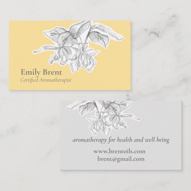 Aromatherapy Ylang Ylang Flowers Essential Oils  Business Card (Front/Back)