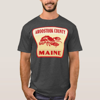 Aroostook County Maine Retro Badge Tan T-Shirt
