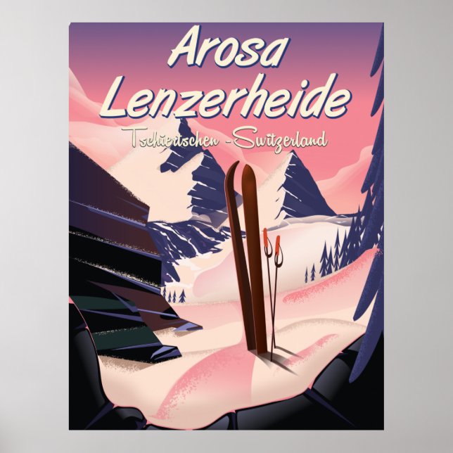 Arosa Lenzerheide, poster suisse de ski. (Devant)