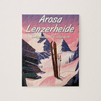 Arosa Lenzerheide, Switzerland ski poster. Jigsaw Puzzle