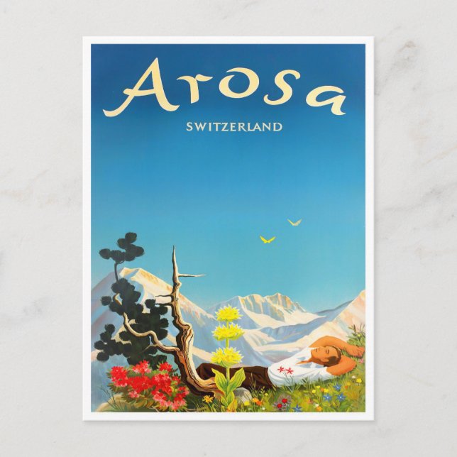 Arosa Suisse voyage vintage Carte postale (Devant)