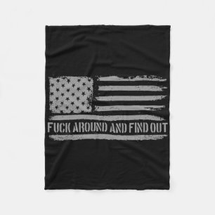 Around And Find Out American Flag 4th Of July Fafo Fleece Blanket