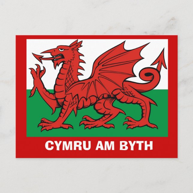 Around Britain, Flag of Wales, Cymru am byth Postcard (Front)