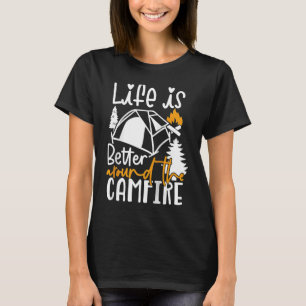 Around The Campfire Camping Nature Outdoor Raglan  T-Shirt