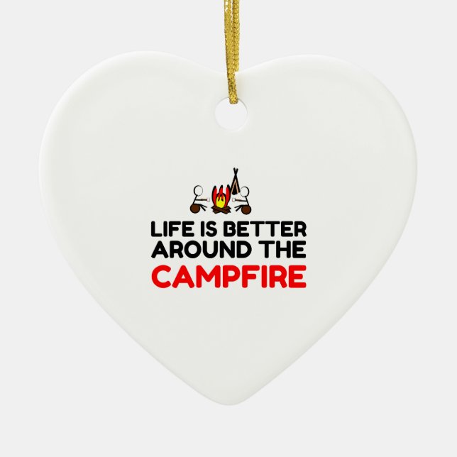 Around The Campfire Ceramic Ornament (Front)