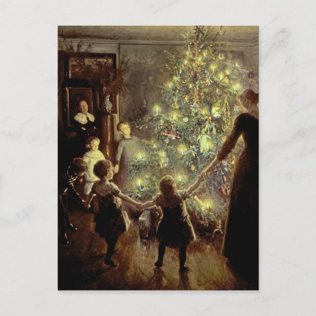Around the Christmas Tree Holiday Postcard (Front)