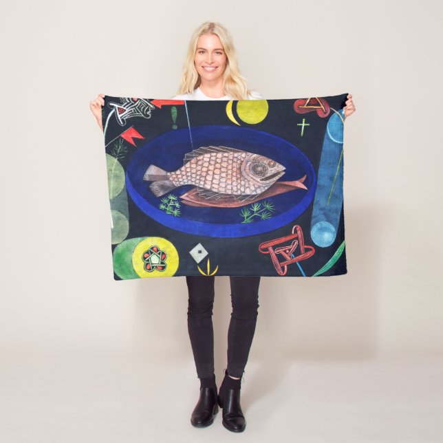 Around the Fish, Paul Klee Fleece Blanket (In Situ)