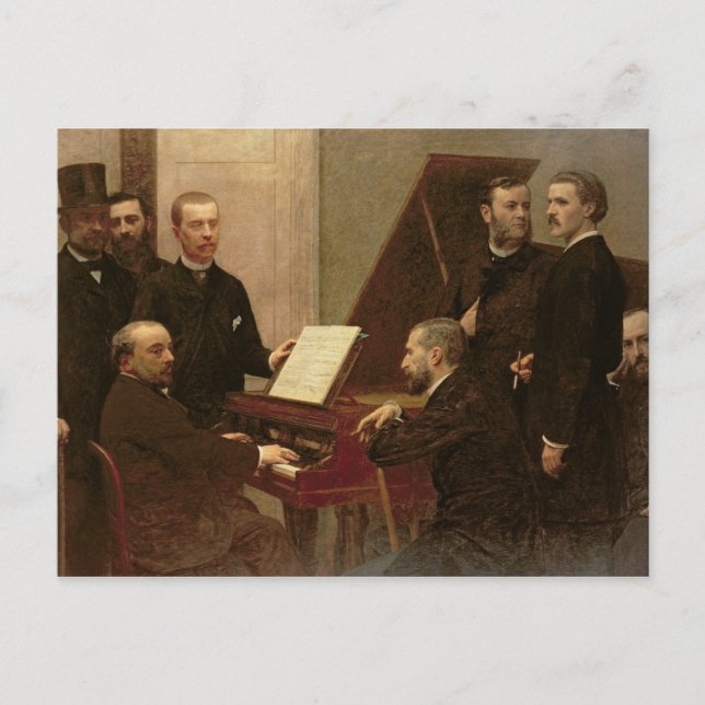 Around the Piano, 1885 Postcard (Front)