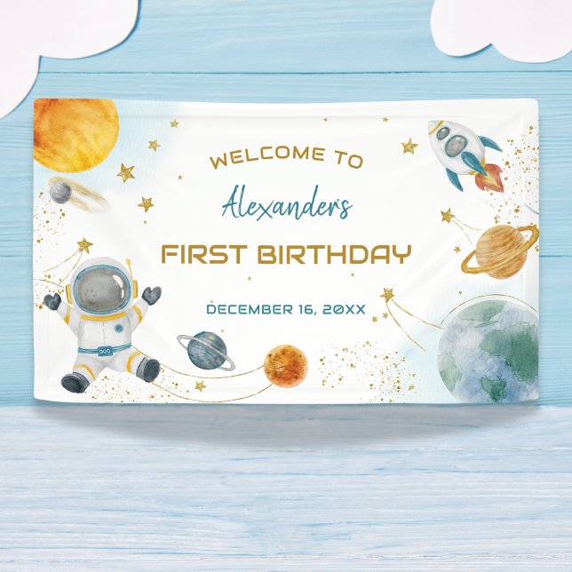 Around the Sun Space First Birthday Welcome Banner (Creator Uploaded)