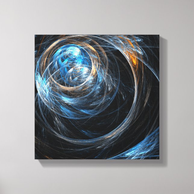 Around the World Abstract Art Black and White Canvas Print (Front)