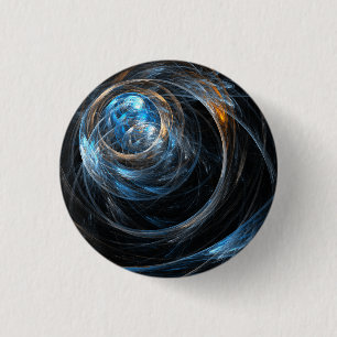 Around the World Abstract Art Button (round)
