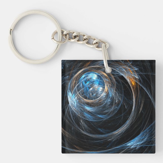 Around the World Abstract Art Keychain (Front)