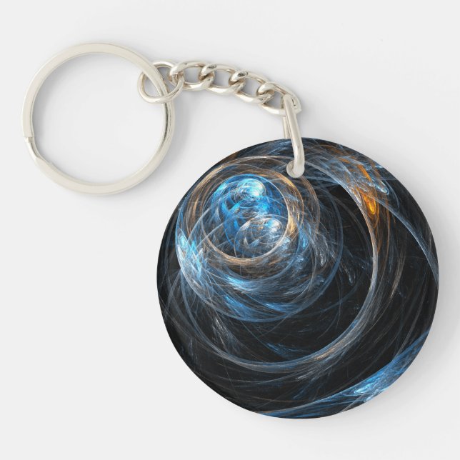 Around the World Abstract Art Keychain (Front)