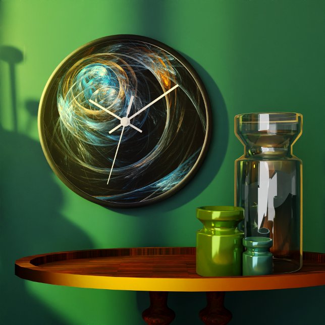Around the World Abstract Art Round Large Clock (Around the World Abstract Art Round Clock)