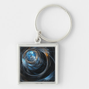 Around the World Abstract Art Small Keychain