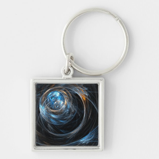 Around the World Abstract Art Small Keychain (Front)