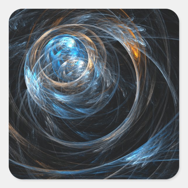 Around the World Abstract Art Square Sticker (Front)