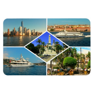 Around the World Collage Magnet