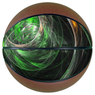Around the World Green Abstract Art Basketball