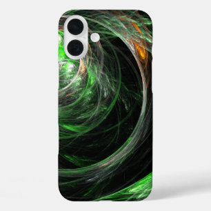 Around the World Green Abstract Art iPhone 16 Plus Case