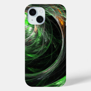 Around the World Green Abstract Art iPhone 15 Case