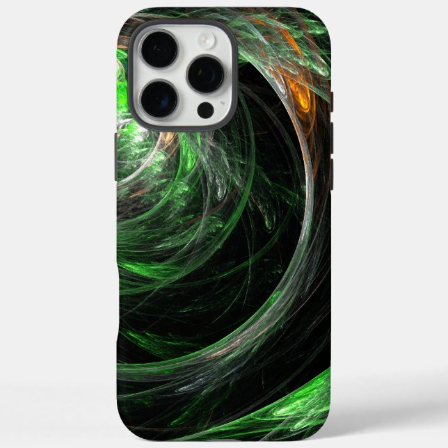 Around the World Green Abstract Art Case-Mate iPhone Case (Back)