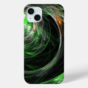 Around the World Green Abstract Art iPhone 15 Mini Case
