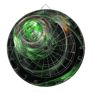 Around the World Green Abstract Art Dartboard