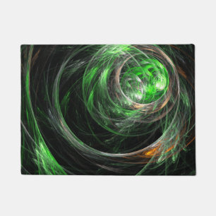 Around the World Green Abstract Art Doormat