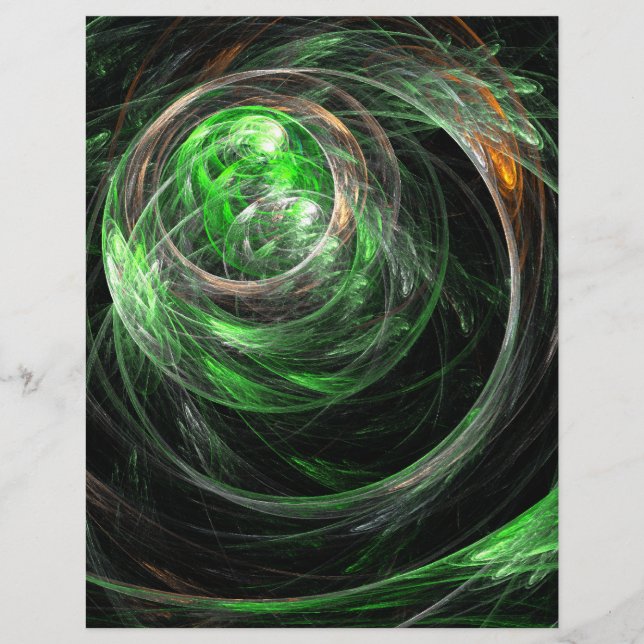 Around the World Green Abstract Art Flyer (Front)