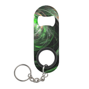 Around the World Green Abstract Art Mini Bottle Opener