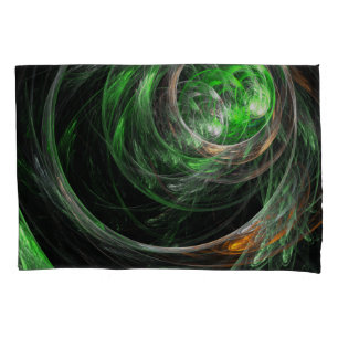 Around the World Green Abstract Art Pillowcase