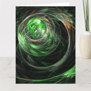 Around the World Green Abstract Art Thank You Card