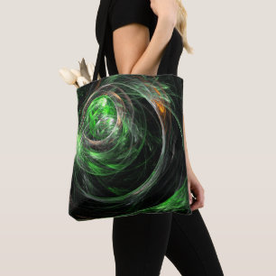 Around the World Green Abstract Art Tote Bag