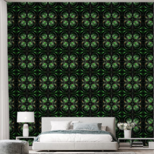 Around the World Green Abstract Art Wallpaper