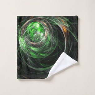 Around the World Green Abstract Art Wash Cloth