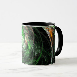 Around the World Green Abstract Coffee Mug