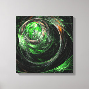 Around the World Green Abstract Quad Canvas Print